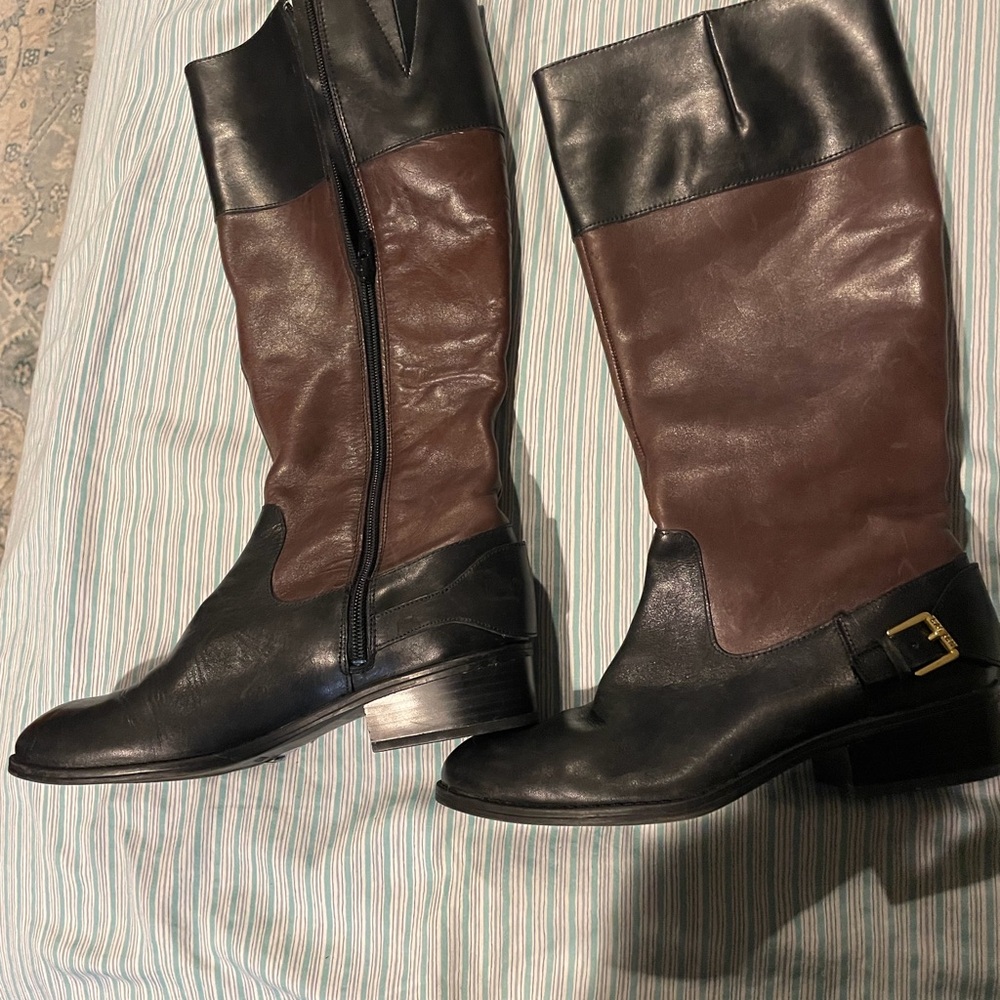 Two-Tone Black and Brown Women's Ralph Lauren Boots 7.5